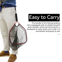 Load image into Gallery viewer, SANLIKE Fishing Net Durable rubber-coated mesh EVA handle with elasticated tether for easy catch and release Fishing Accessories