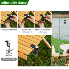 Load image into Gallery viewer, SANLIKE Adjustable Lantern Stand Split Aluminum Clip Lantern Pole with Table Clip and Floor Insert Outdoor camping tools holder