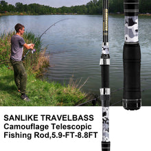 Load image into Gallery viewer, SANLIKE 1.8m-2.7m Fishing Rods Telescopic Fibreglass Baitcasting Rods Saltwater and Freshwater Fishing Bait Rod Tools
