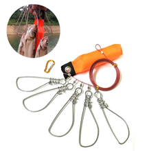 Load image into Gallery viewer, SANLIKE 5m Fish Buckle Lock Wire Rope Steel Large Live Fish Buckle Set Stringer Controller Buoyancy for Fishing Accessories Tool