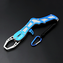 Load image into Gallery viewer, SANLIKE Fish Lip Gripper with Non-Slip EVA Handle Sheath Coiled Lanyard Fish Grabber Fishing Plier Tool Accessories