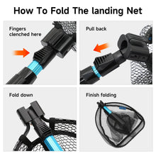 Load image into Gallery viewer, SANLIKE 0.64m Folding Fishing Landing Net Aluminum Fishing Hand Net Portable Lightweight Retractable Fishing Tools Accessories
