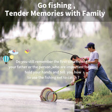 Load image into Gallery viewer, SANLIKE Fishing Net Fish Landing Net Collapsible Fish Net with Anti-Slip Telescoping Rubber Pole Handle for Kids Adults