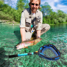 Load image into Gallery viewer, SANLIKE Floating nets Aluminium retractable collapsible landing nets with carrying clips Retractable poles Fishing accessories