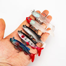 Load image into Gallery viewer, 5pcs Lua Bait Pack Leader Fish 13g/8.5cm Soft Bait Anti Bottom Hanging Long Casting Simulated Soft Fish Double Hook Design