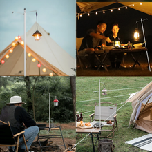 Load image into Gallery viewer, SANLIKE 2m Adjustable Lantern Stand Split Aluminium Clip Lantern Pole with Table Clip and Floor InsertOutdoor Camping Tools