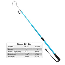 Load image into Gallery viewer, SANLIKE Stainless Steel Telescopic Fishing Hooks Saltwater Fishing Hooks Aluminium Alloy Pole Soft Rubber Grip Fishing Tools