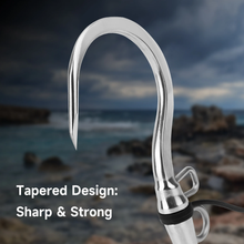 Load image into Gallery viewer, SANLIKE Double Hole Fishing Spear Hook with 1/2 UNC Stainless Steel Fish Gaff for Freshwater Saltwater Fishing Tool Accessories