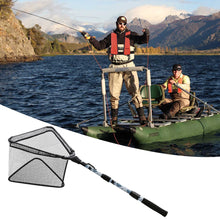 Load image into Gallery viewer, SANLIKE Folding Fishing Net Portable Retractable Fiberglass Pole Handle Landing Black Nylon Net Telescopic Rod Fishing Tackle