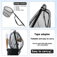 Load image into Gallery viewer, SANLIKE 3m Fishing Net Retractable Fishing Landing Net Carbon Fibre Pole Portable Fishing Net and Folding Joints Fishing Tools