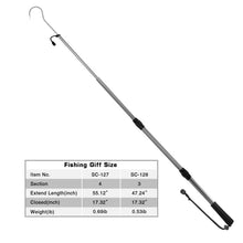 Load image into Gallery viewer, SANLIKE 1.4m Telescopic Fishing Gaff with Stainless Hook Aluminium Alloy Pole with Soft EVA Handle Fishing Spear Hook Tool Accessorie
