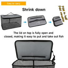 Load image into Gallery viewer, SANLIKE Portable Floating Fishguard Net Protection Fishing Basket Sea Fishing Rock Fishing Protection Live Fish Bucket Quick Dry