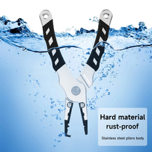 Load image into Gallery viewer, Gold/Silver Tungsten Fishing Pliers - Aluminum Alloy Body with Carbide Cutters, Non-Slip Grip, Includes Safety Lanyard & Case