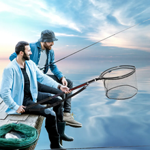 Load image into Gallery viewer, SANLIKE 7m, 8m, 9m Retractable Fishing Net Rod Retractable Carbon Fibre Anti-slip Net Rod Vee Freshwater Saltwater Fishing Rods