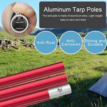 Load image into Gallery viewer, SANLIKE 2 Sets Red Tent Poles 1.9m Portable Aluminium Telescopic Adjustable Tarp Poles Outdoor Camping Awning Accessories