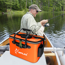 Load image into Gallery viewer, SANLIKE 50CM Portable Folding Fish Bucket EVA Waterproof Material Fishing Box Outdoor Camping Hiking Fishing Tank Fishing Tools