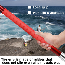 Load image into Gallery viewer, SANLIKE 3m Red Portable Fishing Net Carbon Long Handle Telescopic Collapsible Floor Pole Compact Belt Catch Fishing Net Pole