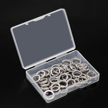 Load image into Gallery viewer, SANLIKE 100pcs Fishing Split Rings 4# to 12# Stainless Steel Solid Ring Jigging Assist Hook Connectors Fishing Tool Accessory