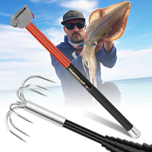 Load image into Gallery viewer, SANLIKE 3m 4m 5m 6m Telescopic Squid Rod Stainless Steel 7-Claw Hooks Portable Anti-slip Handle with Plastic cover Carabiner Fishing Tool