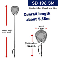 Load image into Gallery viewer, SANLIKE 5/6m Fishing Landing Net Carbon Fibre Pole Telescopic Collapsible Handle Pole PE Net Landing Net Fishing Gear Tools