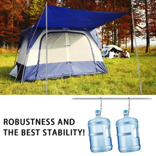 Load image into Gallery viewer, SANLIKE 2 Sets Adjustable Tent Poles Tarpaulin Pole Awning Pole Support Outdoor Camping Accessories Steel Pole Camping Tools