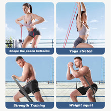 Load image into Gallery viewer, SANLIKE Exercise Resistance Band Loops Elastic Band Set Fitness Workout Exercise 5 Bands Set with Carry Bag