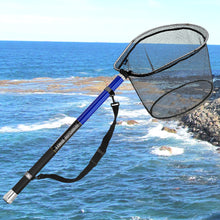 Load image into Gallery viewer, SANLIKE 5m 6m Blue Black Folding Telescopic Fibreglass Freshwater Saltwater Fishing Landing Net Rod Portable Fishing Tools