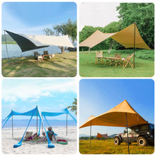 Load image into Gallery viewer, SANLIKE Tent poles 2 sets aluminium alloy tarpaulin poles foldable portable telescopic poles awning support accessories tools