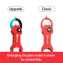 Load image into Gallery viewer, SANLIKE Aluminum Fishing Lip Gripper with Digital Scale EVA Non-Slip Handle Lanyard Anti-Lost One-Hand Operation Fishing Tools