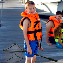 Load image into Gallery viewer, SANLIKE 110cm Fishing Nets Glass Fiber Triangular Handle Telescopic Foldable Pole Landing Handle Mesh Fishing Tool Accessories