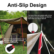 Load image into Gallery viewer, SANLIKE 2 Sets Red Tent Poles 1.9m Portable Aluminium Telescopic Adjustable Tarp Poles Outdoor Camping Awning Accessories