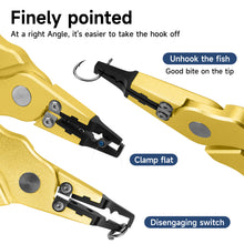 Load image into Gallery viewer, SANLIKE Aluminium Fishing Pliers Saltwater Fishing Tools Tungsten Carbide Cutter Hook Remover Braided Fishing Line Cutter