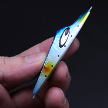 Load image into Gallery viewer, SANLIKE 40g 60g 80g Blue Metal Slow Jig Fishing Lure Luminous Color Artificial Hard Baits Slow Sinking Tuna Jigging Lures