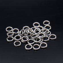 Load image into Gallery viewer, SANLIKE 100pcs Fishing Split Rings 4# to 12# Stainless Steel Solid Ring Jigging Assist Hook Connectors Fishing Tool Accessory