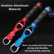 Load image into Gallery viewer, SANLIKE Fishing Gripper with Scale Max Weighing 18KG Fish Lip Grip Fishing Grabber 360° Rotating EVA Handle with Lanyard Tool