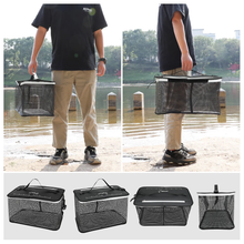 Load image into Gallery viewer, SANLIKE Portable Floating Fishguard Net Protection Fishing Basket Sea Fishing Rock Fishing Protection Live Fish Bucket Quick Dry