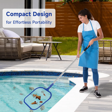 Load image into Gallery viewer, SANLIKE 158 cm skimmer basket with extendable stainless steel pole, fine mesh rake net for cleaning leaf debris in the pool spa