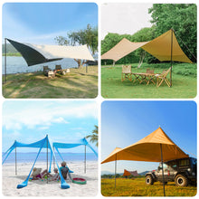 Load image into Gallery viewer, SANLIKE 2 pcs Tarp Pole for Tent Aluminum Pole Foldable Camping Awning Poles Glass Bead Spring Connection with Storage Bag