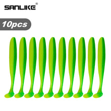 Load image into Gallery viewer, SANLIKE 10pcs Soft Plastic Fishing Lures Set Soft Bait T Tail Soft Bug Swimbaits Silicon Rubber Jig Fishing Bait Softworm Tackle