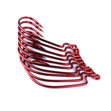 Load image into Gallery viewer, 50pcs Boxed Black Red Crank Hook Set Loyal Fishing Hooks Soft Bait Hooks Wholesale Bass Fishing Sea Fishing Mackerel Hooks