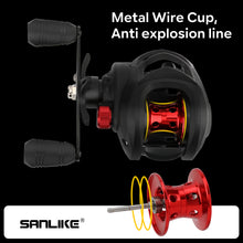 Load image into Gallery viewer, SANLIKE Baitcasting Fishing Reel Left/Right Hands Max Drag 8KG High Speed 7.2:1 Gear Ratio Saltwater Fishing Tackle