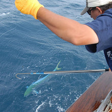 Load image into Gallery viewer, SANLIKE M6/M8 Fishing Gaff Stainless Steel Fishing Spear Hook with Protection Cover for Saltwater Freshwater Fishing Accessories