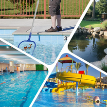 Load image into Gallery viewer, SANLIKE 158 cm skimmer basket with extendable stainless steel pole, fine mesh rake net for cleaning leaf debris in the pool spa