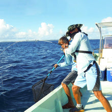 Load image into Gallery viewer, SANLIKE 180cm/220cm Fishing Net Portable Telescopic Folding Landing Handle Aluminium Alloy Pole Coated Net Fishing Accessories