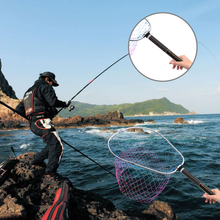 Load image into Gallery viewer, SANLIKE Telescoping Fishing Landing Net 240cm Portable Folding Hand Mesh Carbon Pole for Carp Fishing Tackle Catching Releasing