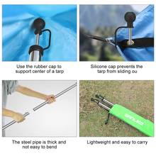 Load image into Gallery viewer, SANLIKE 2 Set Tent Poles Stainless Steel Tarp Rod Adjustable Portable Telescoping Tent Poles for Awnings Support Accessory Tool