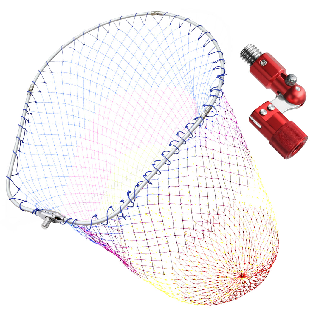 SANLIKE Fishing Net Nylon portable Folding landing Dip Net Collapsible Aluminum Oval Frame With Adapter Fishing Tool