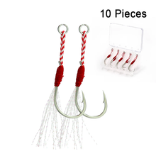 Load image into Gallery viewer, SANLIKE XS/S/M/L/XL 10&20pcs Fishing Hook Assist Hook Single Hook Metal Jig Tinsel Fishing Gear Light Shogging Offshore Jigging