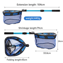 Load image into Gallery viewer, SANLIKE 104cm Fishing Net Telescopic Pole Collapsible Handle Landing Net Catch Fish Mesh Ultralight Portable Tool Accessories