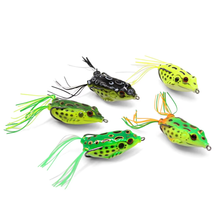Load image into Gallery viewer, SANLIKE 5PCS Saltwater Freshwater Lures Frog Fishing Lures Soft White Double Hooks Artificial Wildlife Fishing Hooking Tools